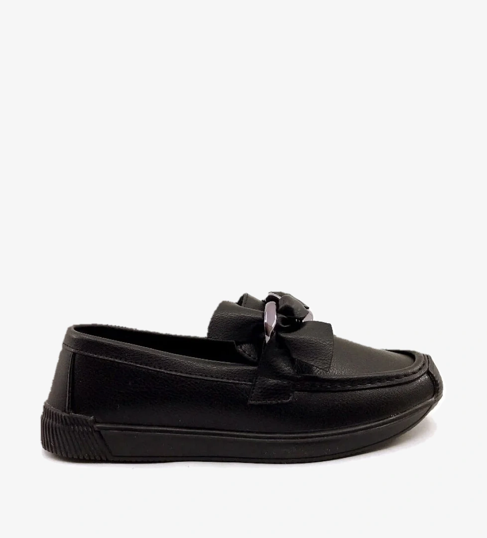 Ayakkabımood CC 57 Siyah Zincir Örme Bayan Babet Ayakkabı model görseli