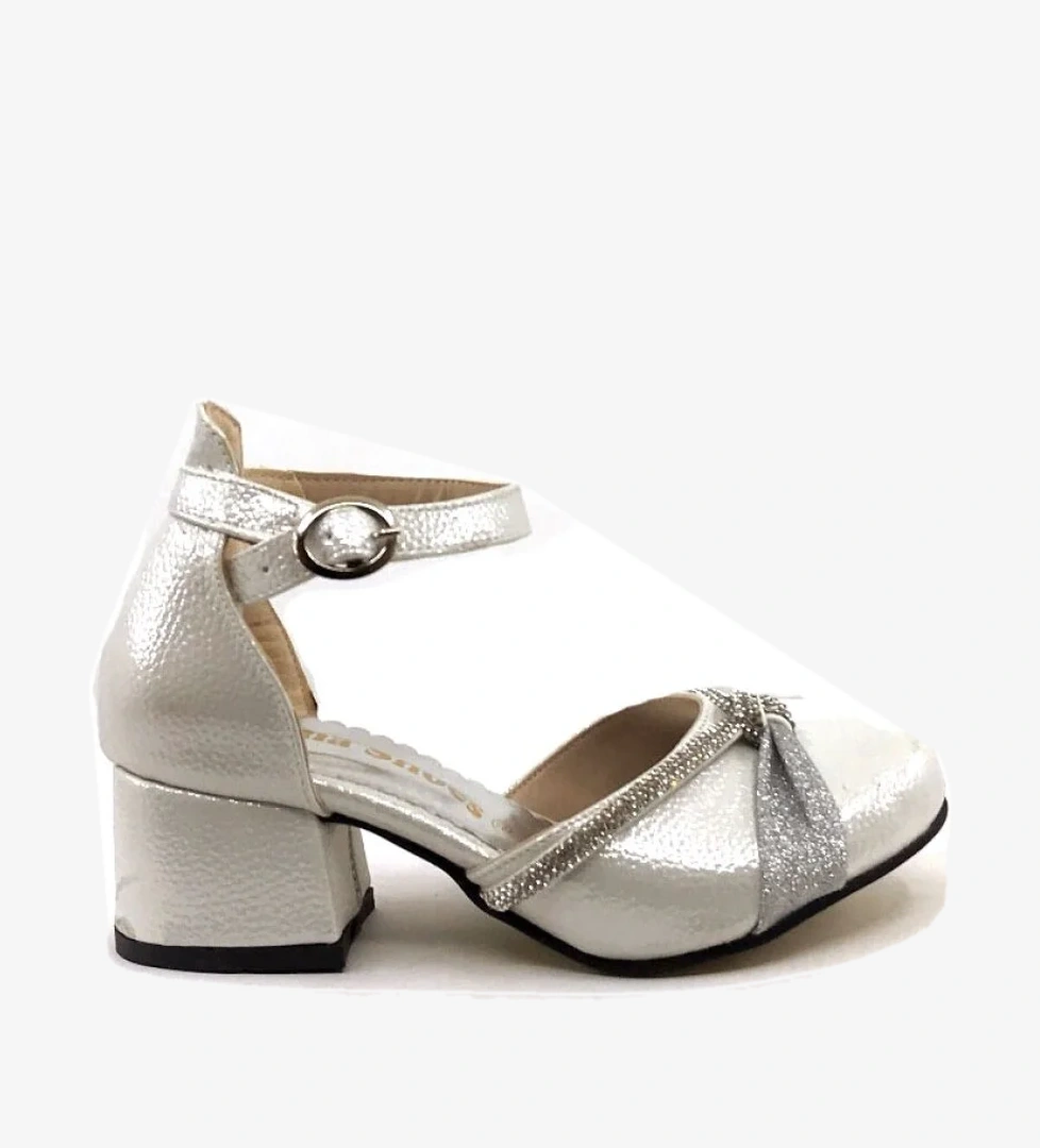 Sema Sedef Kız Çocuk Karnıyarık Taşlı Topuklu Abiye Ayakkabı model görseli