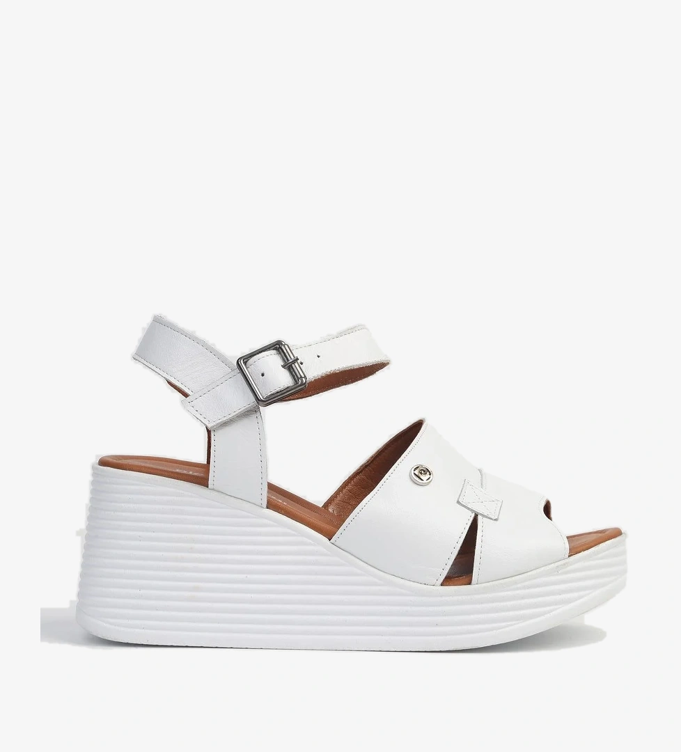 ® | PC-7061 Beyaz-Kadın Dolgu Topuk Ayakkabı