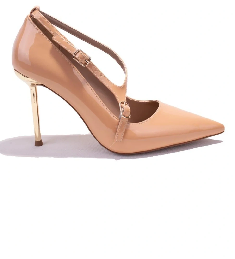 DZA07-7129215 Nut Rugan Abiye Topuklu Kadın Ayakkabı