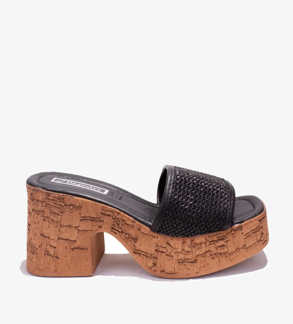 Dagoster DZA07-890398 Siyah Ortopedik Günlük Topuklu Kadın Hasır Terlik model görseli