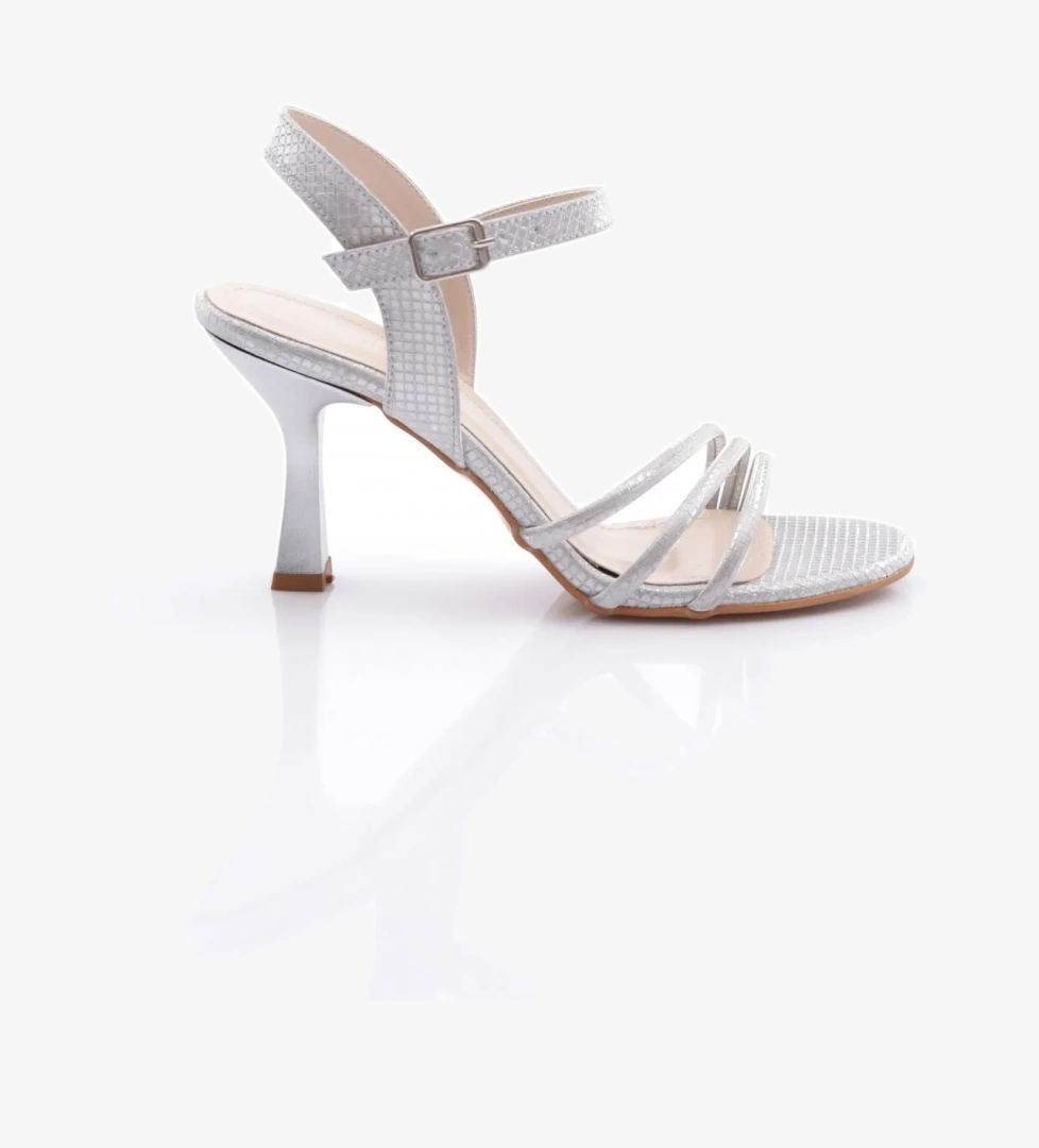 913 Kadin Şeritli Topuklu Ayakkabi