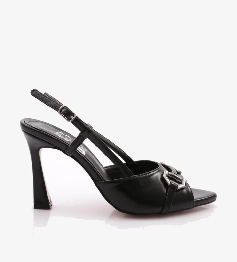 6753 Kadin Metal Aksesuarli Topuklu Abiye Ayakkabi