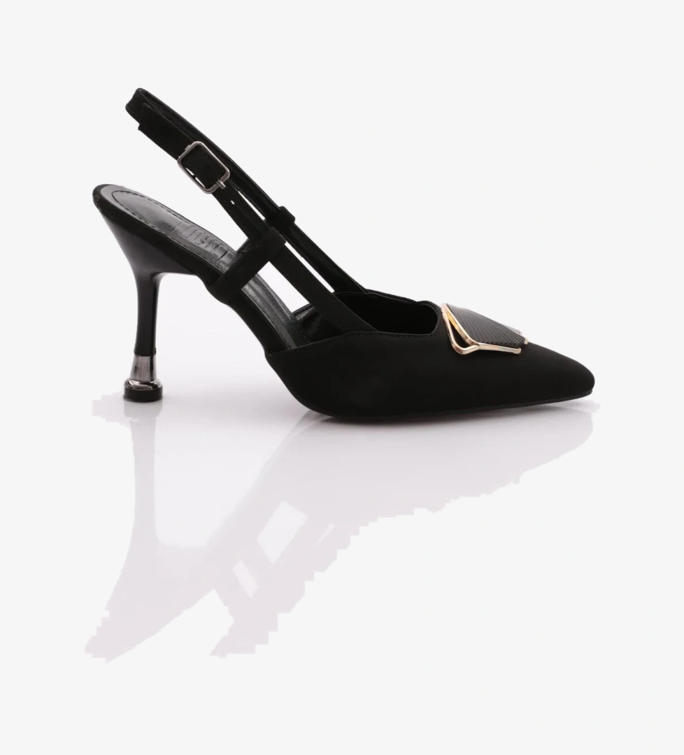 511 Kadin Tokali Arkasi Açik Topuklu Ayakkabi - Görsel 1