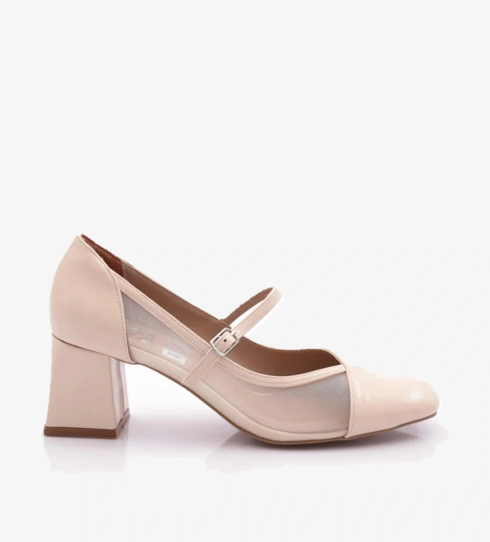 6802 Kadin Üstten Kemer Bağlamali Topuklu Ayakkabi - Görsel 1