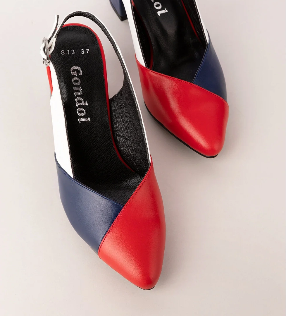 Gondol Hakiki Deri Renkli Kombin Şık Topuklu Ayakkabı şhn.815