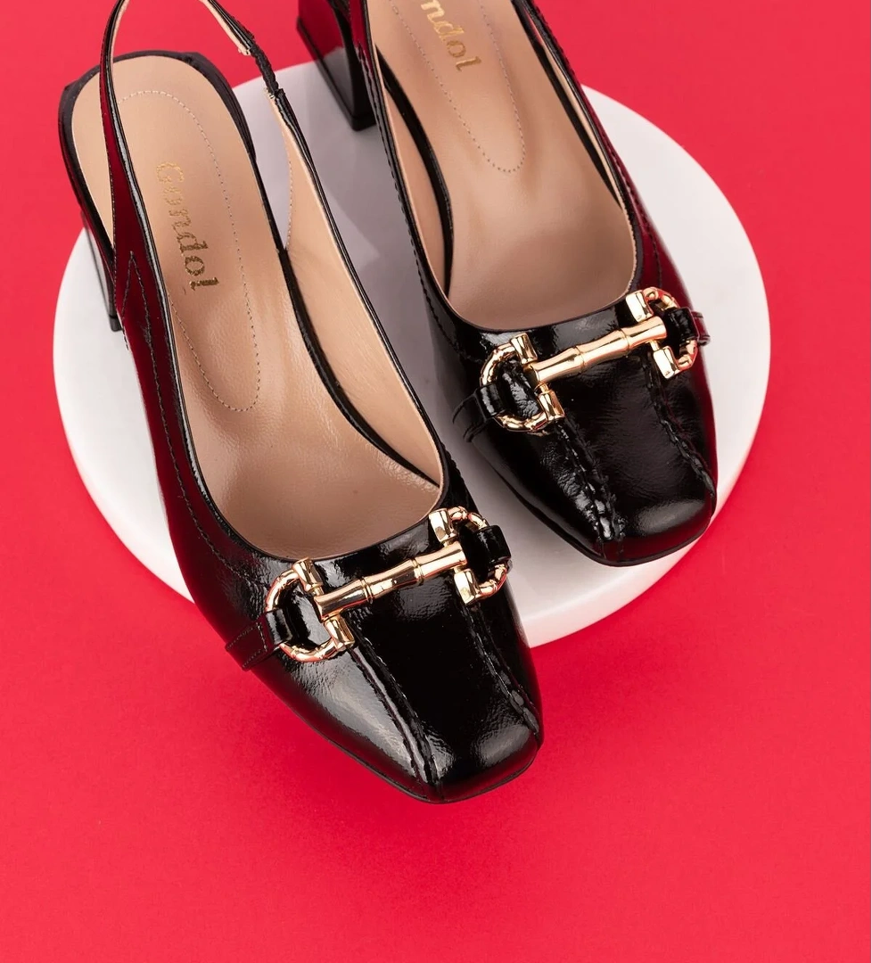 Gondol Hakiki Deri Toka Detaylı Şık Topuklu Ayakkabı ast.6451