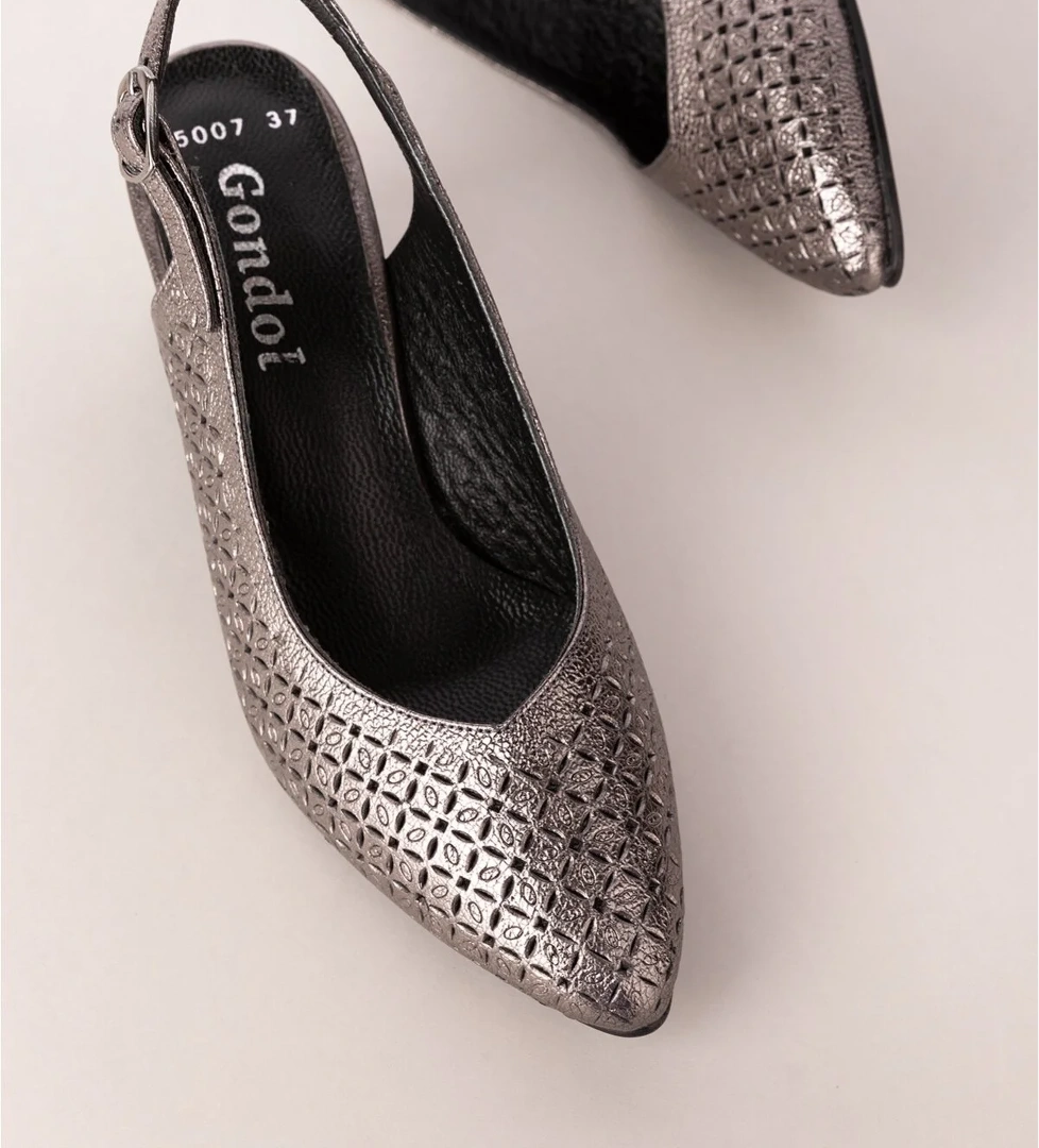 Gondol Hakiki Deri Lazer Kesim Şık Topuklu Ayakkabı şhn.2007