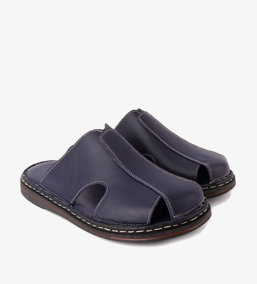 Gondol Hakiki Deri Önü Kapalı Yumusak Taban Terlik kml.103