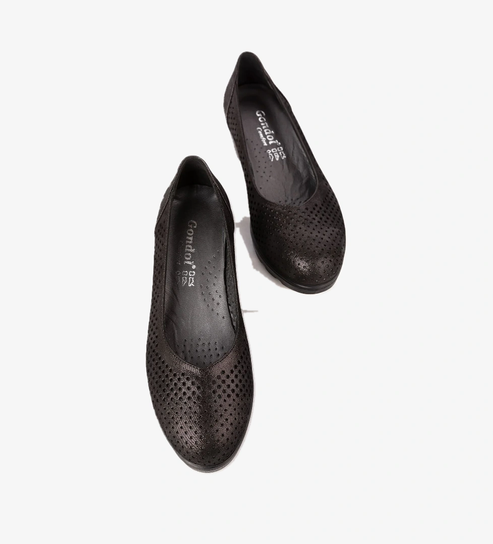 Gondol Kadın Hakiki Deri Dolgu Topuk Rahat Şık Anne Ayakkabısı ell.6596 - Görsel 1