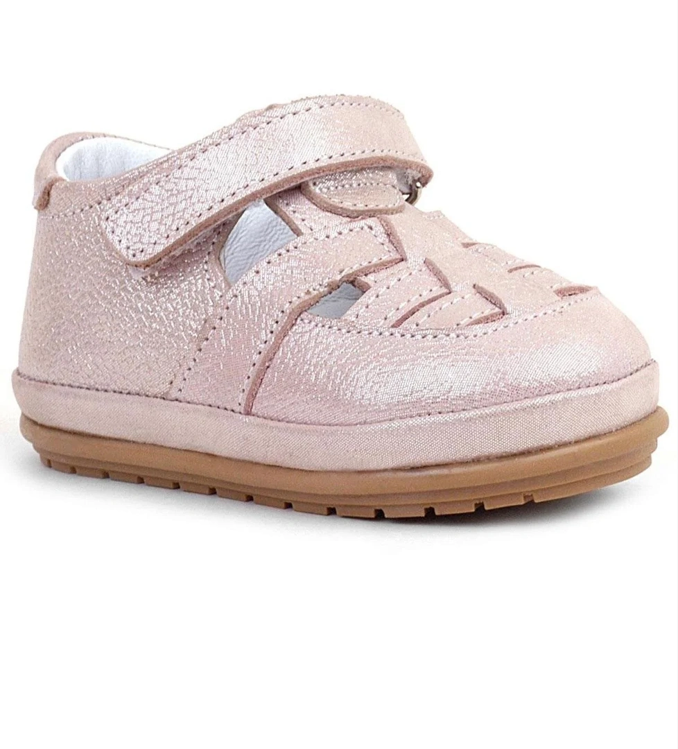 Rakerplus Muppet Hakiki Deri Simli Pudra Cırtlı Anatomik Bebek Sandalet Ayakkabı model görseli