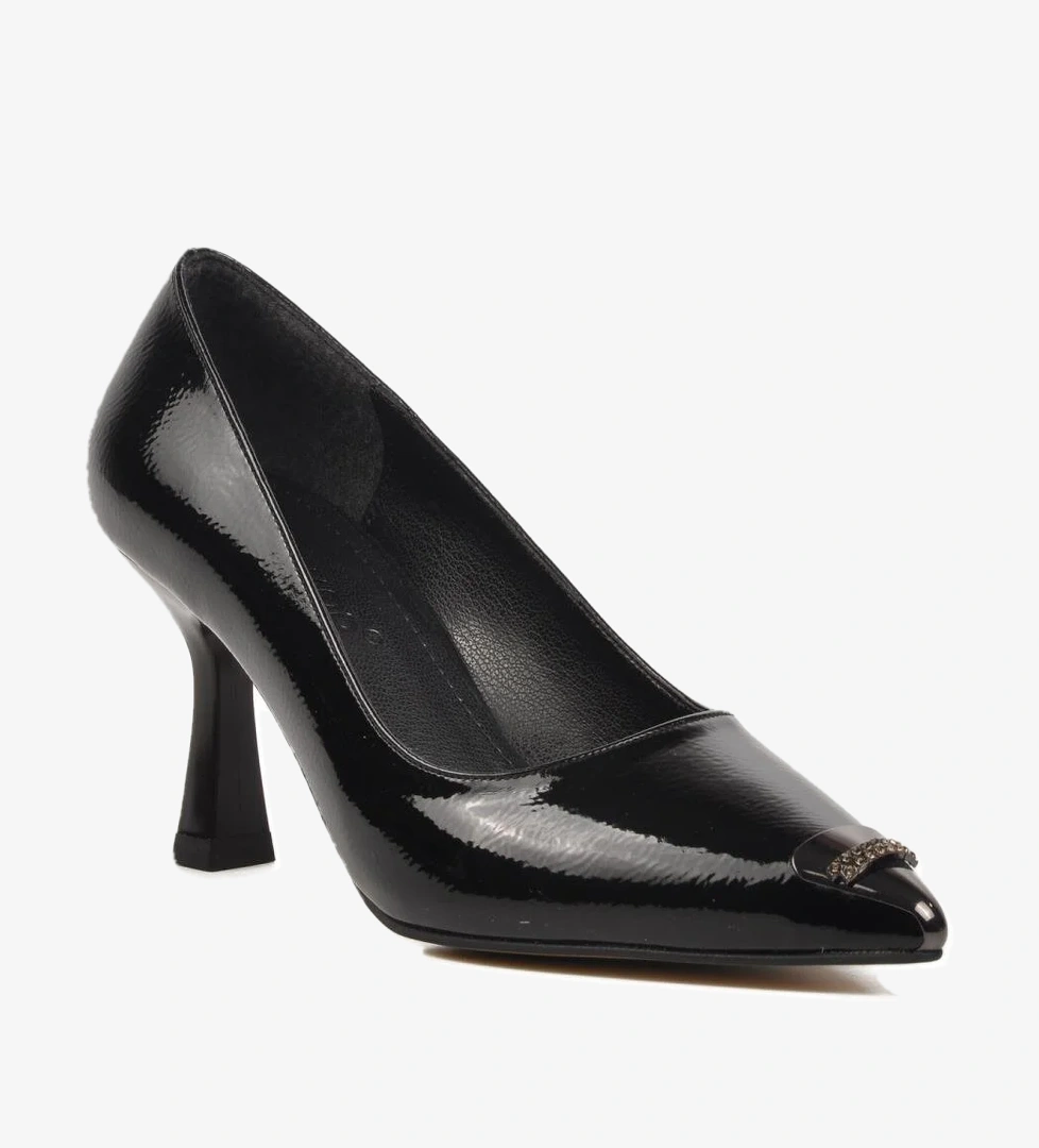 357069 Siyah Kadın Taşlı Stiletto