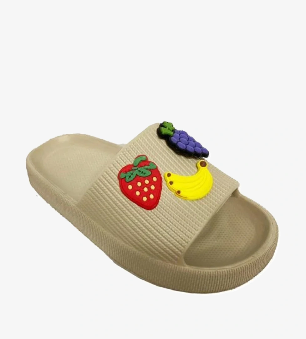 200-24 Meyve Figürlü Suya Dayanıklı Kız Çocuk Terlik 24-35 - Görsel 1