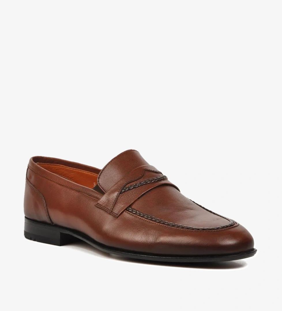 Premium 33300 Taba Hakiki Deri Kösele Taban Erkek Günlük Ayakkabı - Görsel 1