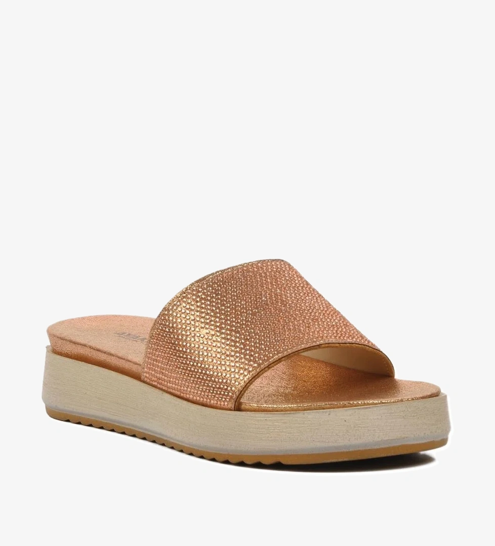 Ayakmod Taşlı Siyah Rose Düz Kadın Terlik 286063 model görseli