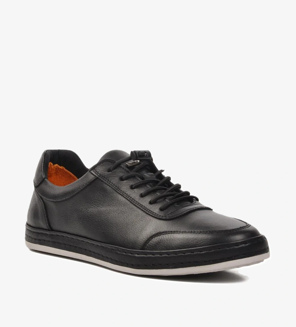 245535 Siyah Hakiki Deri Erkek Günlük Ayakkabı - Görsel 1