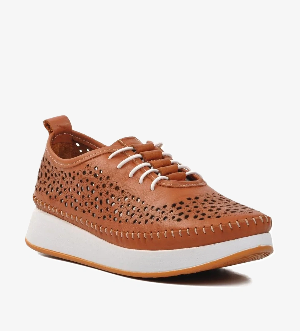 24077-L Taba Hakiki Deri Kadın Günlük Ayakkabı