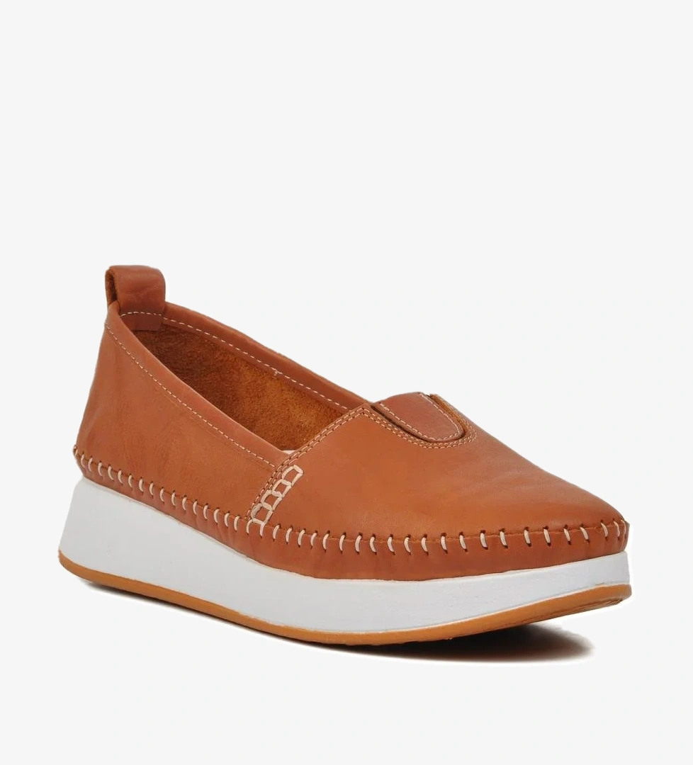 24075 Taba Hakiki Deri Kadın Günlük Ayakkabı