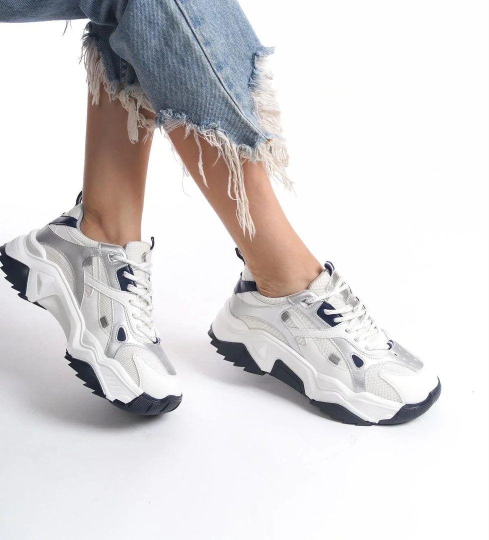 Muca Lacivert Beyaz Sneaker Günlük Spor Ayakkabı