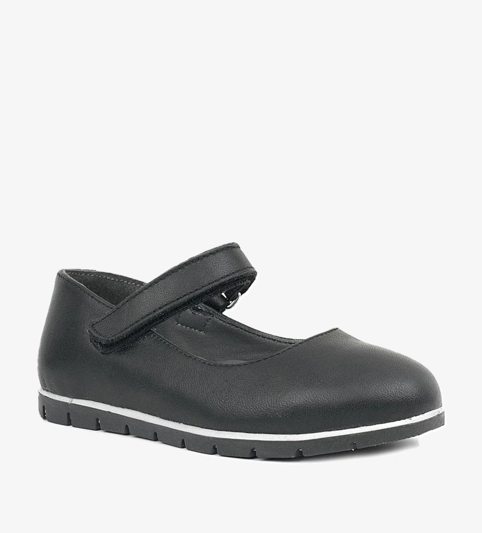 Rakerplus Hakiki Deri Siyah Kız Çocuk Babet model görseli