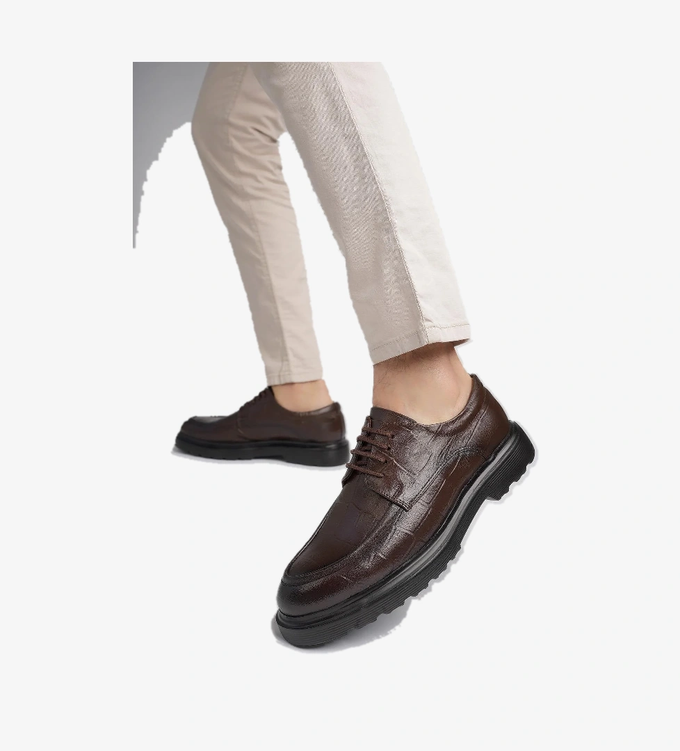 Muggo NORMAN Garantili Günlük Klasik Hakiki Deri Casual Rahat Ortopedik Kalın Taban Erkek Ayakkabı