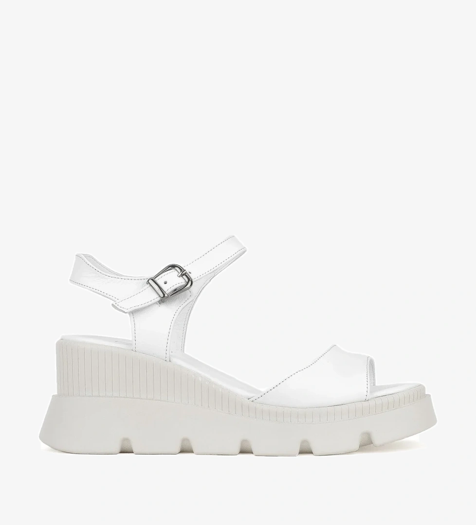 Kadın Hakiki Deri Dolgu Topuk Sandalet 1411020Z2003 Beyaz