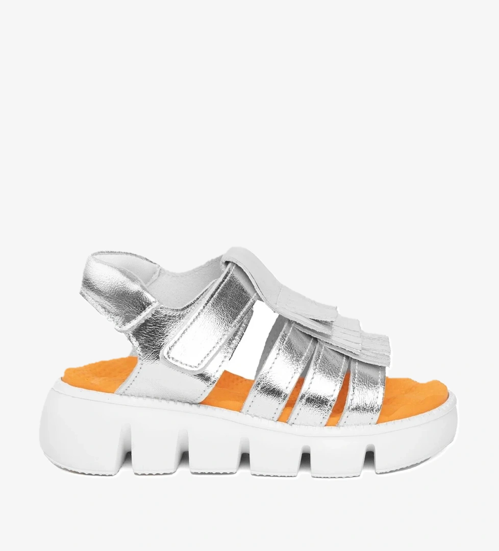 Minican S P 2287C Patik Kız Çocuk Hakiki Deri Düz Sandalet Gümüş model görseli