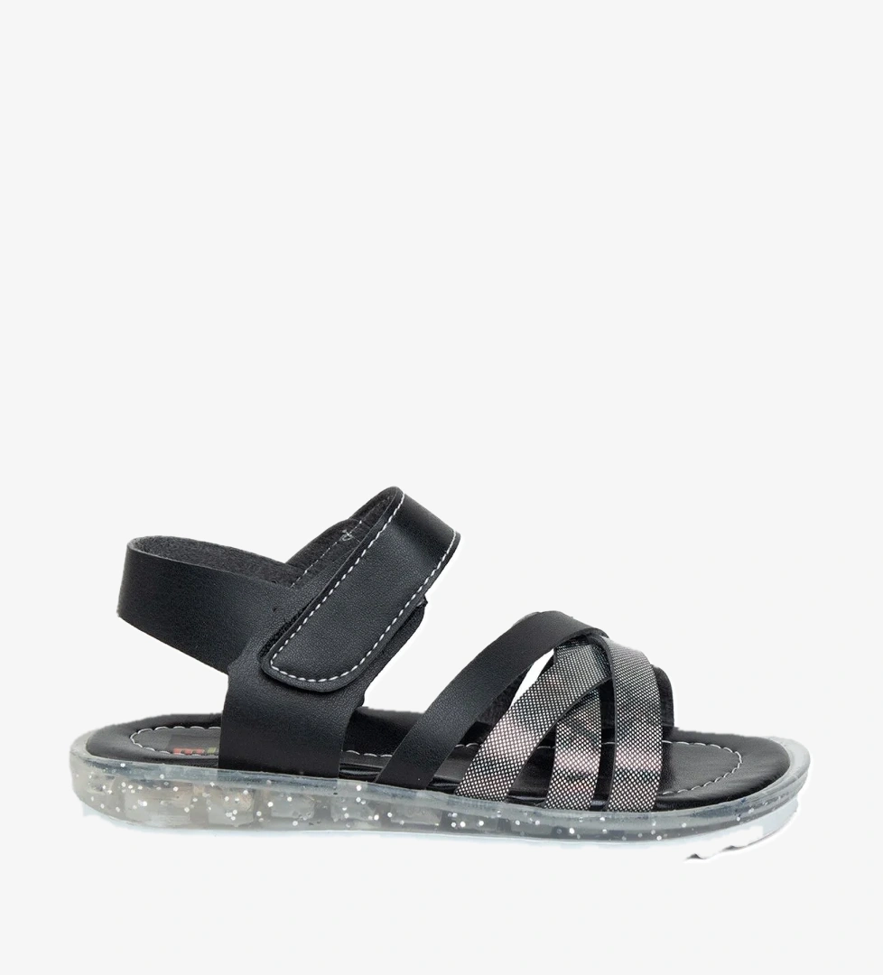 ŞA P K 011 Patik Kız Çocuk Düz Sandalet Siyah - Görsel 1