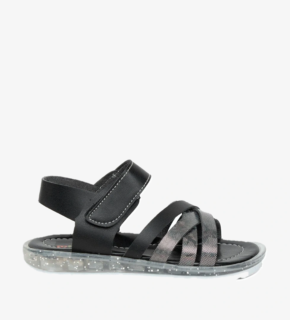 ŞA F K 011 Filet Kız Çocuk Düz Sandalet Siyah - Görsel 1