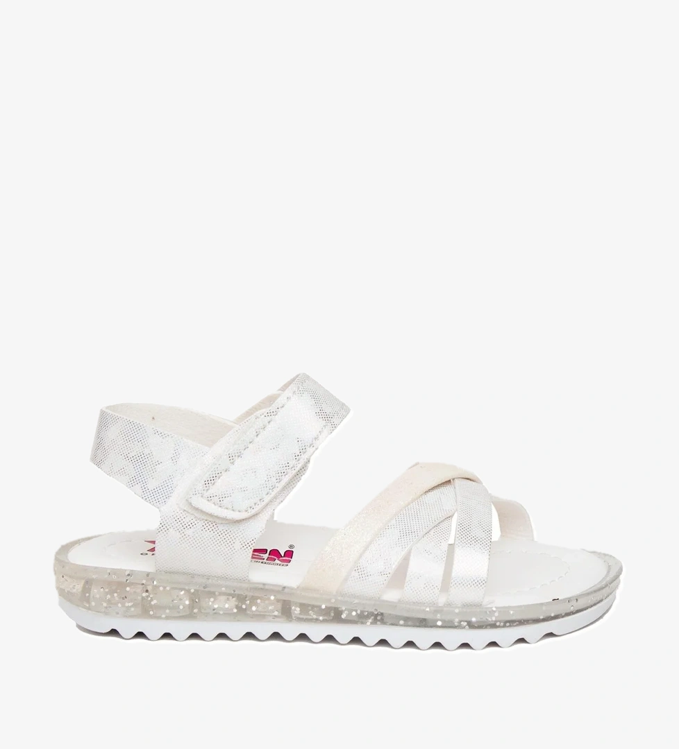 ŞA P K 011 Patik Kız Çocuk Düz Sandalet Beyaz