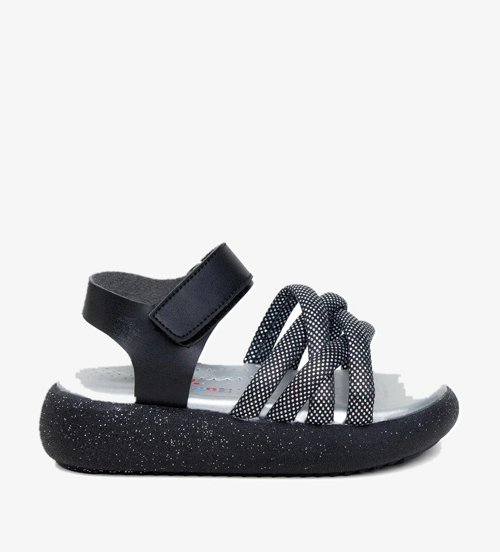 ŞA P 006 Patik Kız Çocuk Düz Sandalet Siyah - Görsel 1