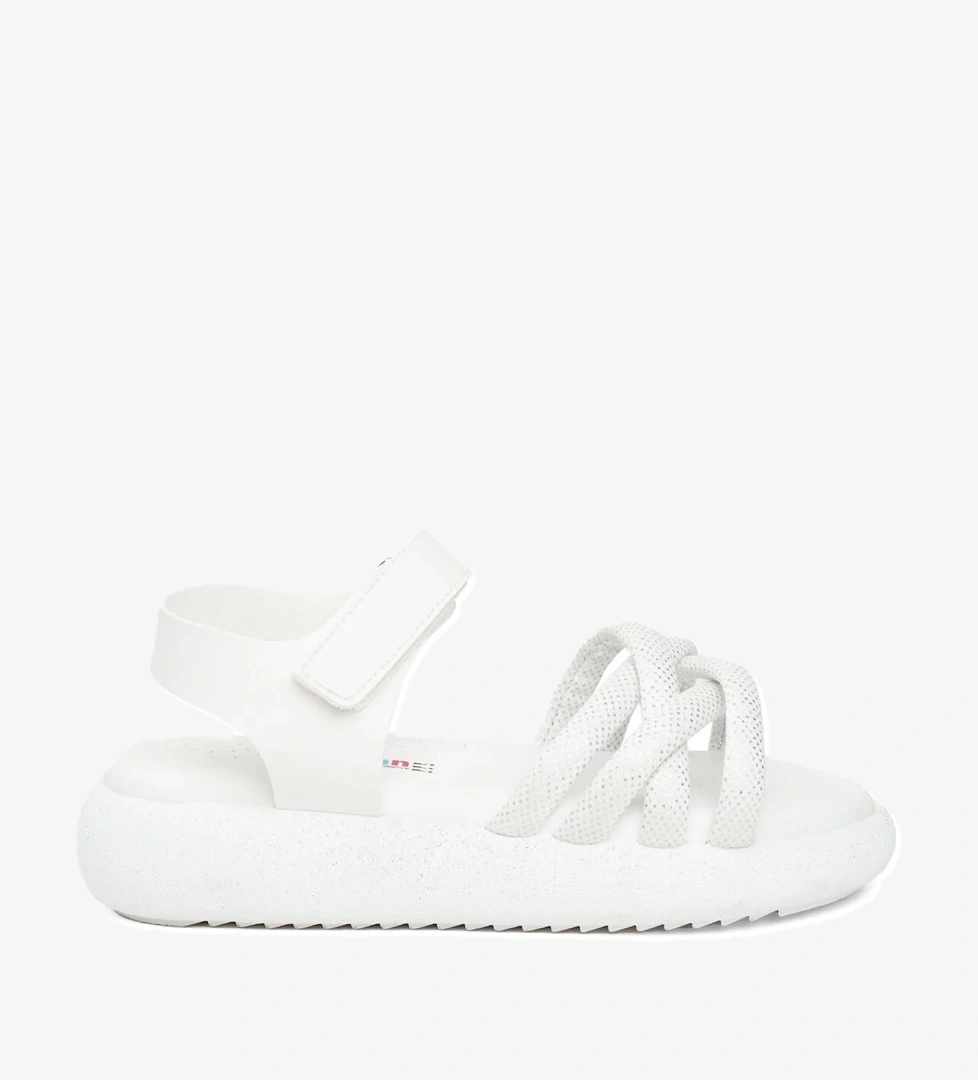 ŞA P 006 Patik Kız Çocuk Düz Sandalet Beyaz