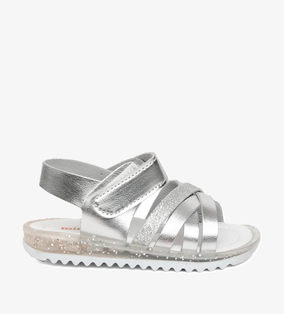 ŞA B K MNC Bebe Kız Çocuk Düz Sandalet Gümüş - Görsel 1