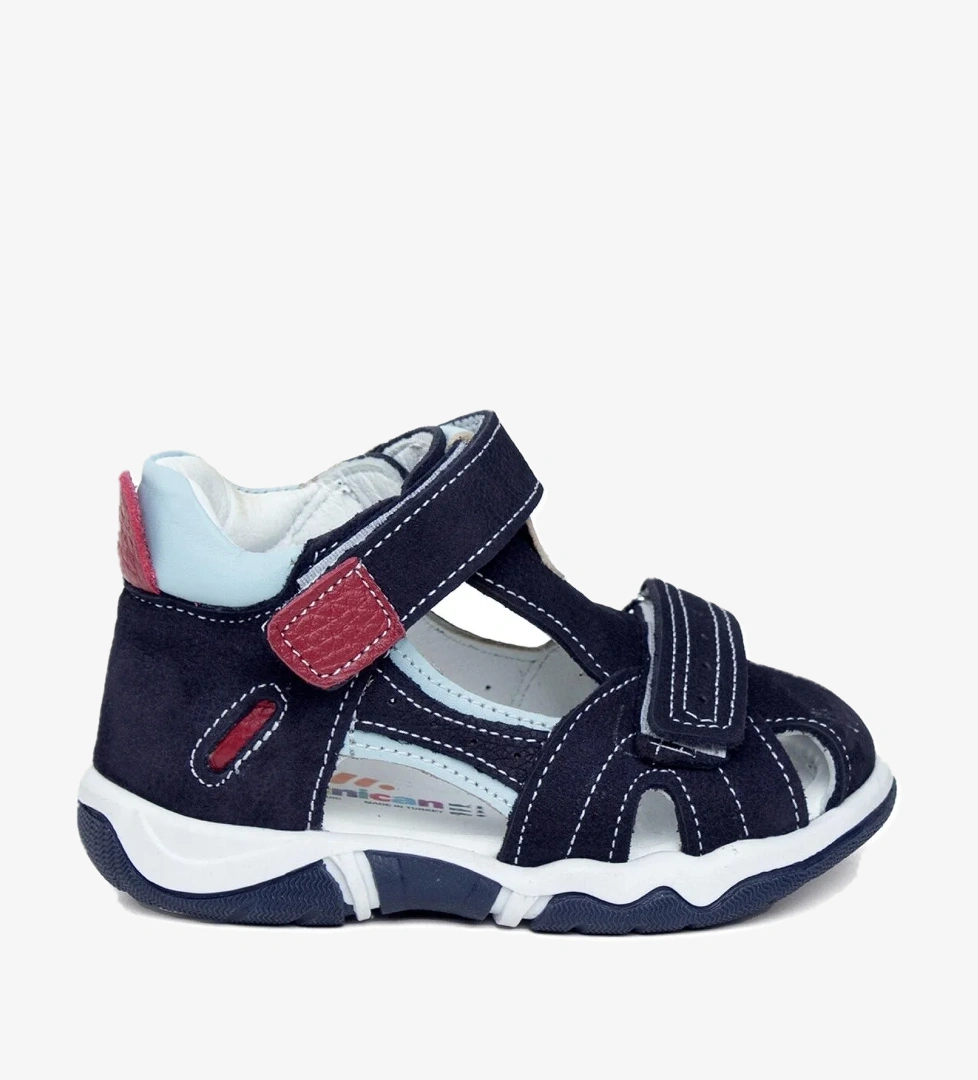 Minican Gn Zn B 615 Bebe Kız Çocuk Hakiki Deri Düz Sandalet Lacivert Taba model görseli