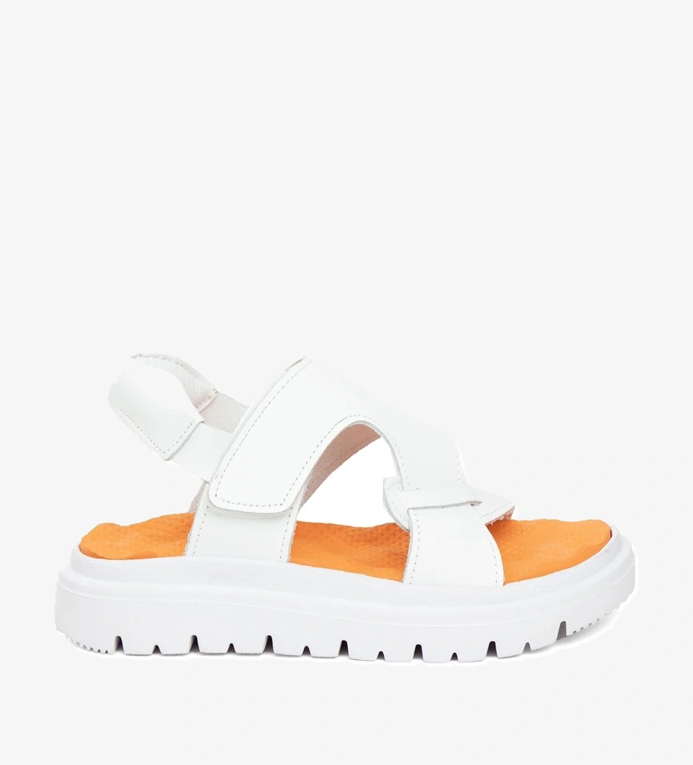 Minican S F 2281C Patik Erkek Çocuk Hakiki Deri Düz Sandalet Beyaz model görseli