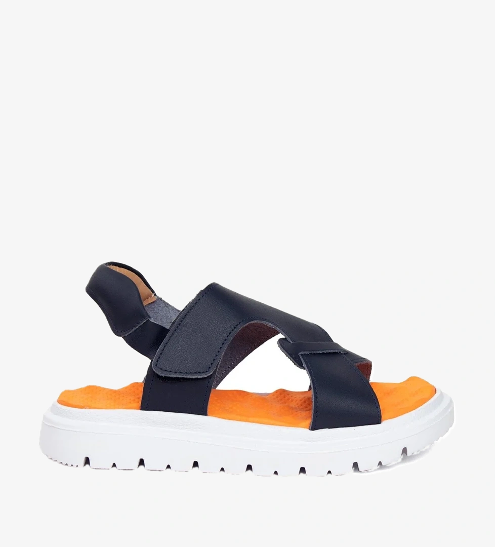 Minican S F 2281C Filet Erkek Çocuk Hakiki Deri Düz Sandalet Lacivert model görseli