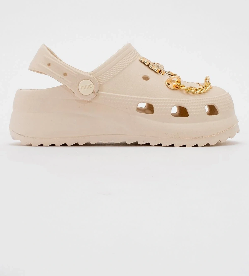 Kadın Charmlı Sabo Terlik EKRU