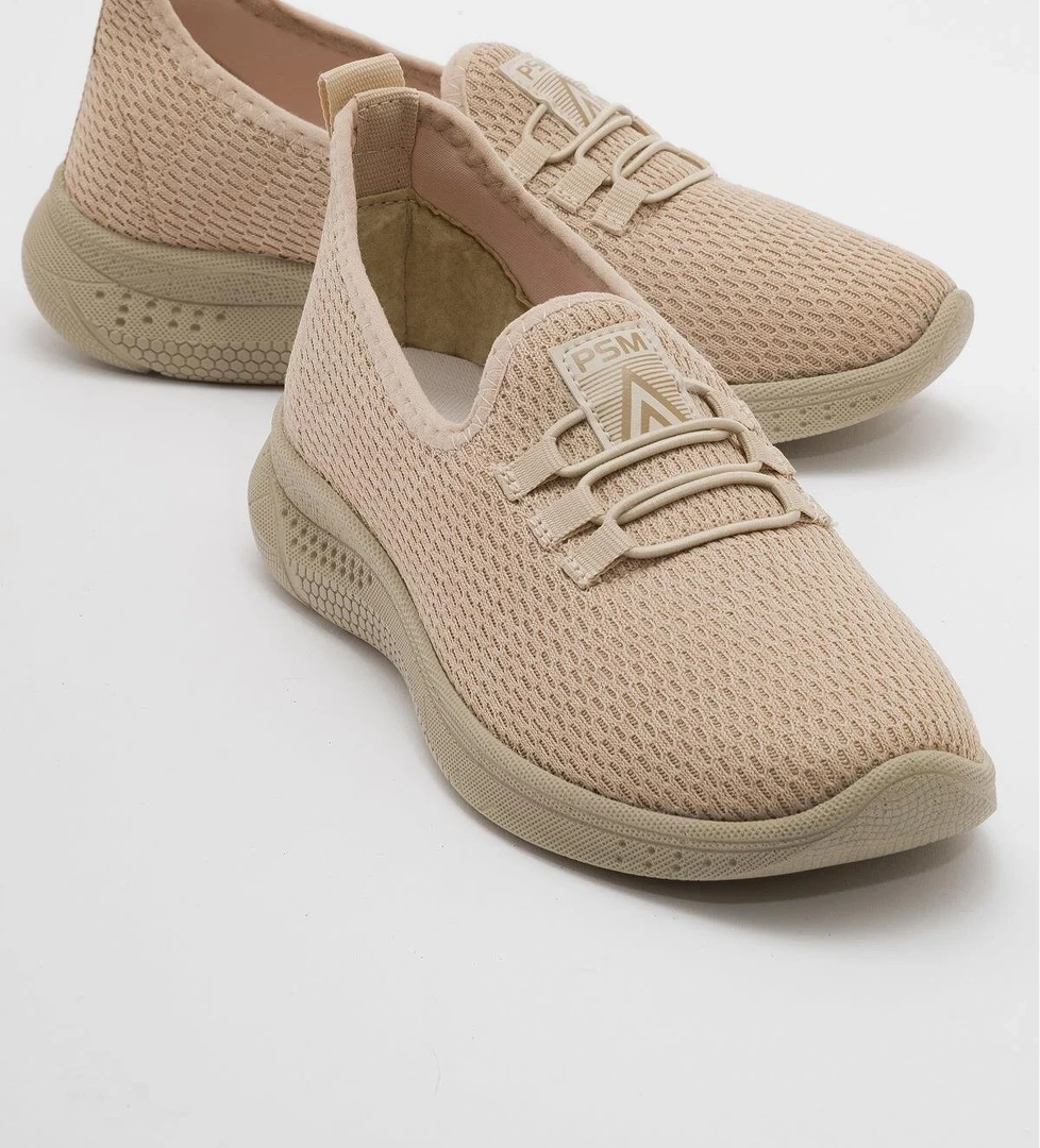 Bağcıklı Kadın Spor Babet BEJ - Görsel 1