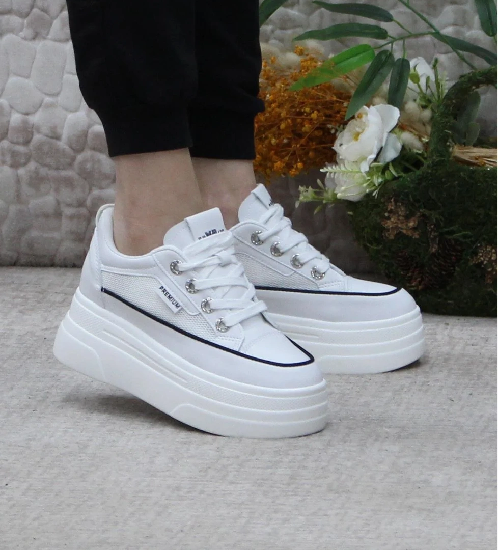 241 1664 Premıum Rahat Orijinal Ürün Kalın Taban Sneaker Kadın Ayakkabı