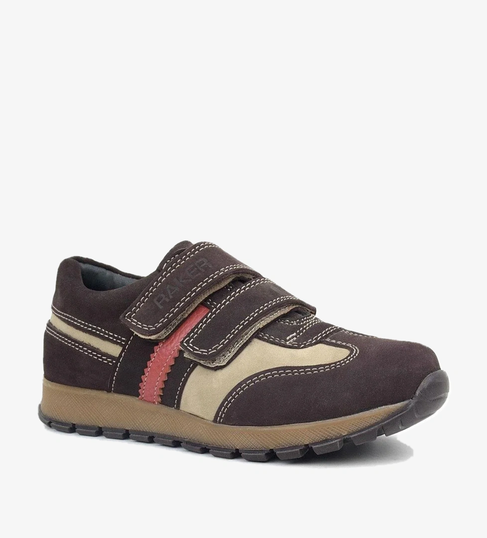 Rakerplus Hakiki Deri Cırtlı Kahve Kum Çocuk Spor Okul Ayakkabı model görseli