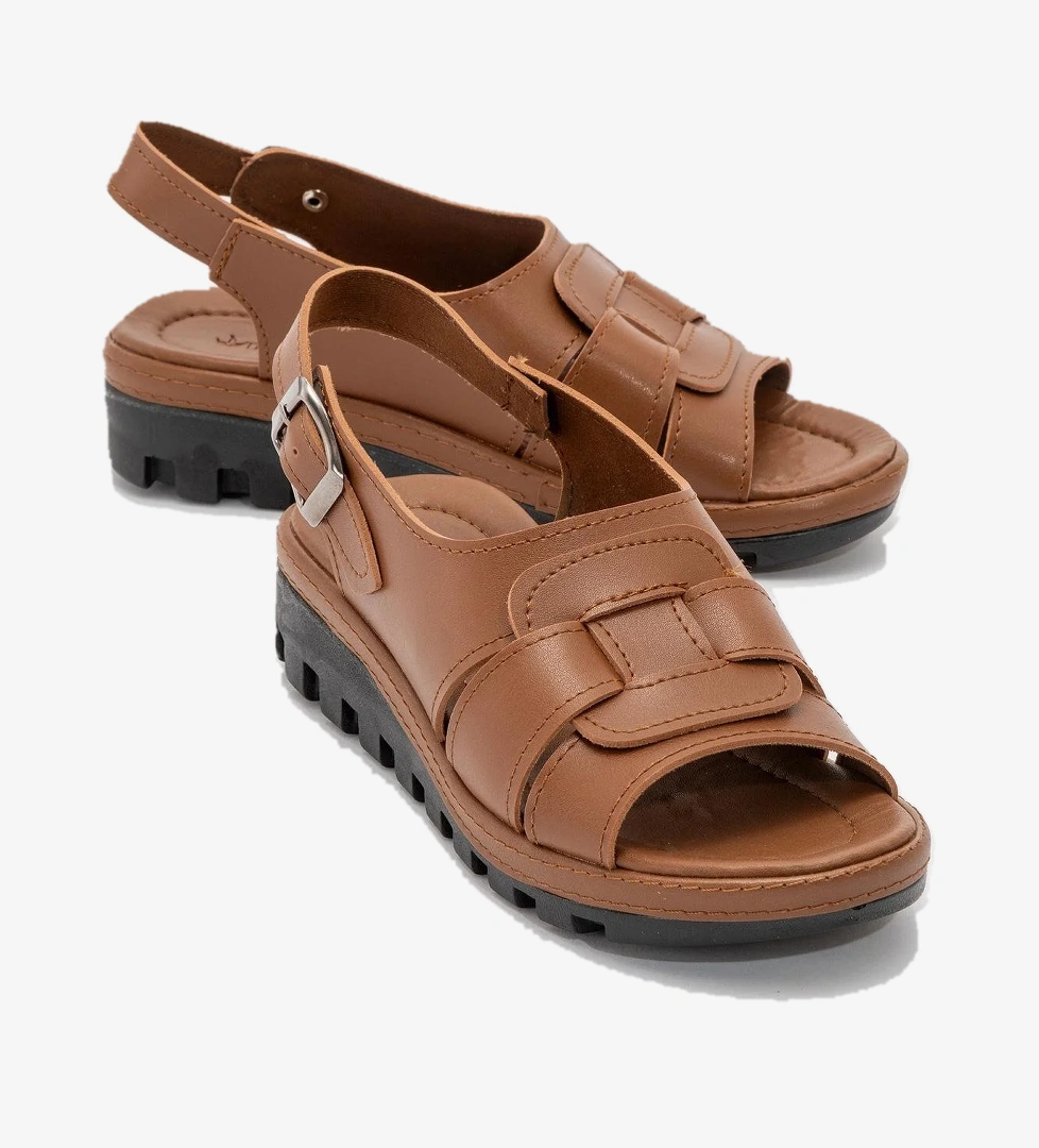 Kadın Dolgulu Sandalet TABA CİLT