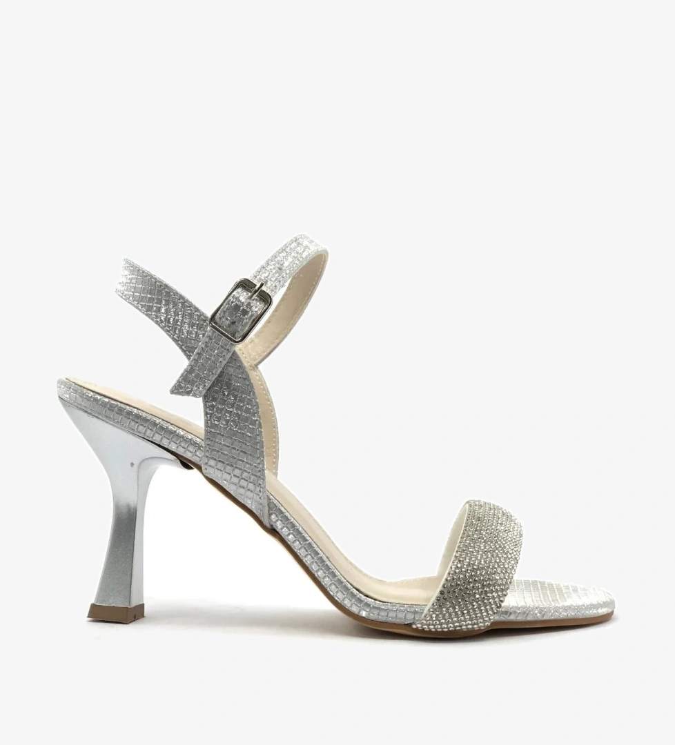 Feles Geniş Taş Bantlı Arkası Açık Kadın Abiye Ayakkabı model görseli