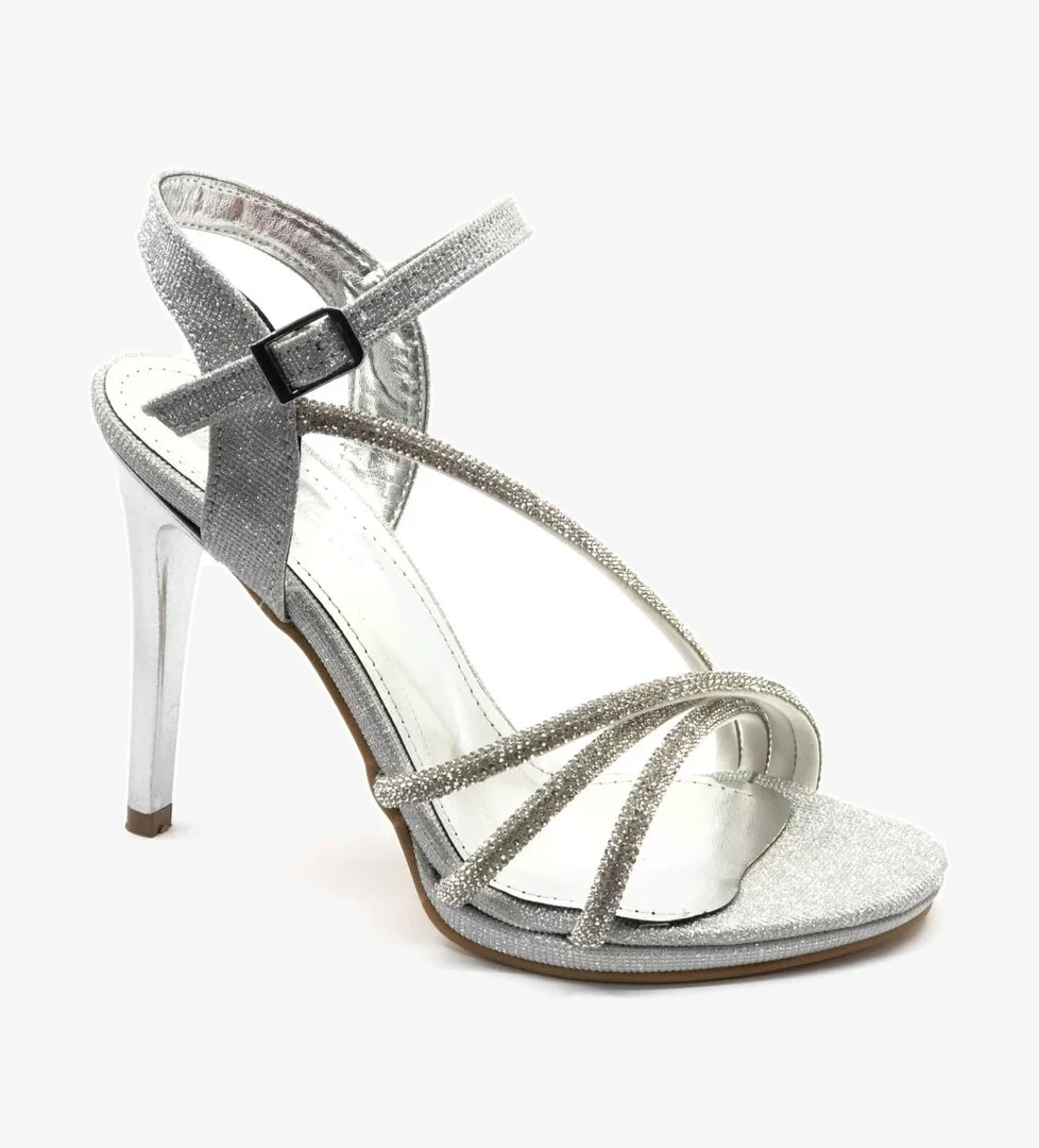 Şerit Taş Detaylı 11 cm Topuklu Kadın Abiye Ayakkabı