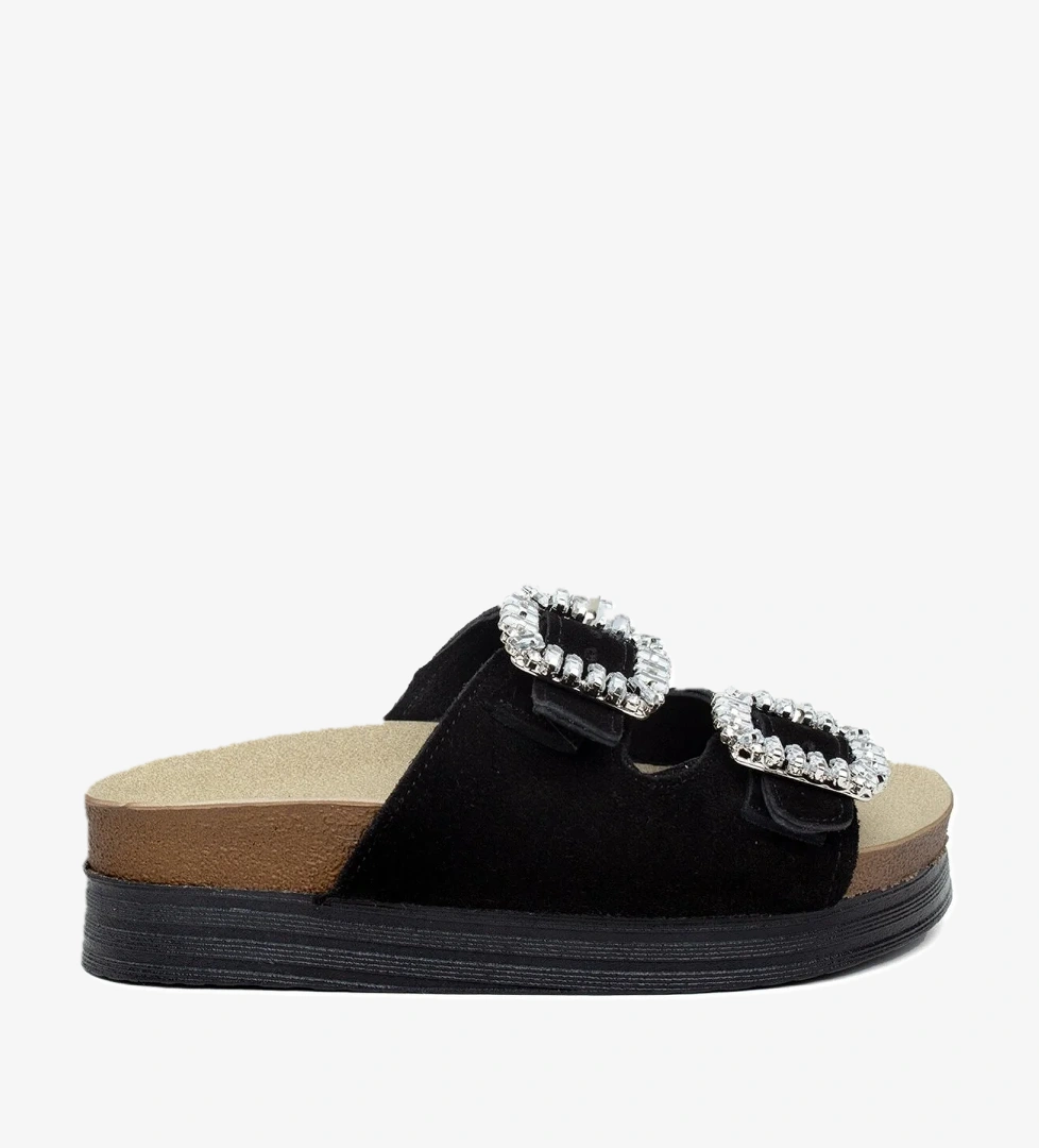 Ayakkabı Fuarı Zeyn 7775S Kadın Hakiki Deri Düz Terlik Siyah model görseli