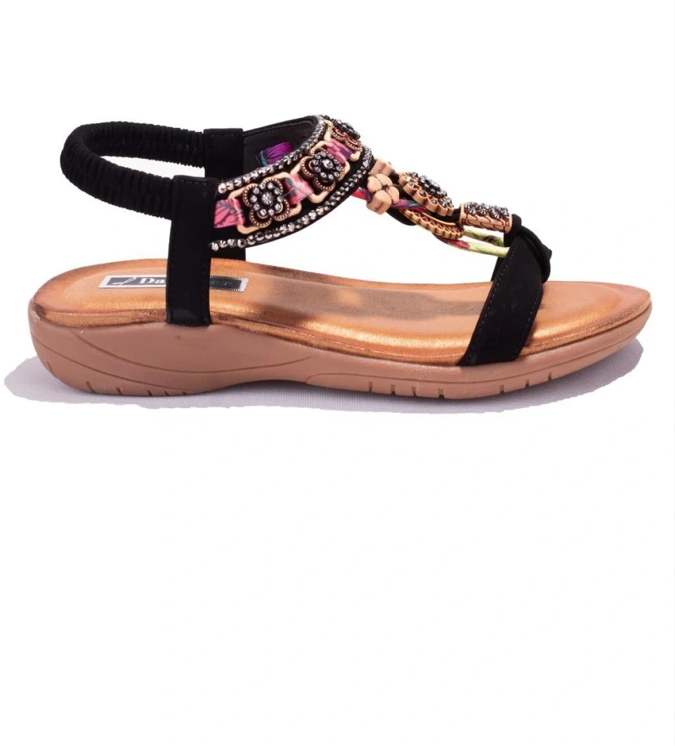 DZA07-7416782 Siyah Günlük Ortopedik Kadın sandalet