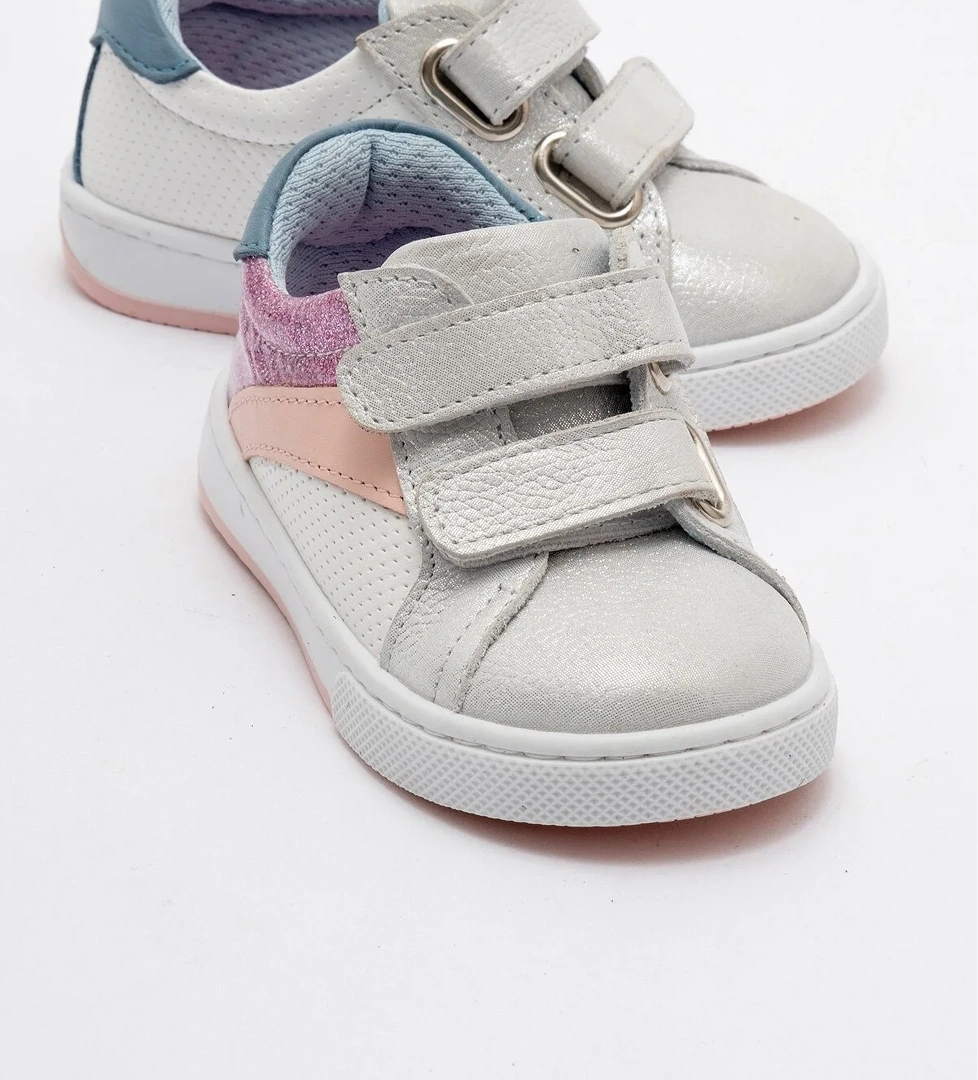 Kız Çocuk Beyaz Hakiki Deri Anatomik Günlük Ayakkabı