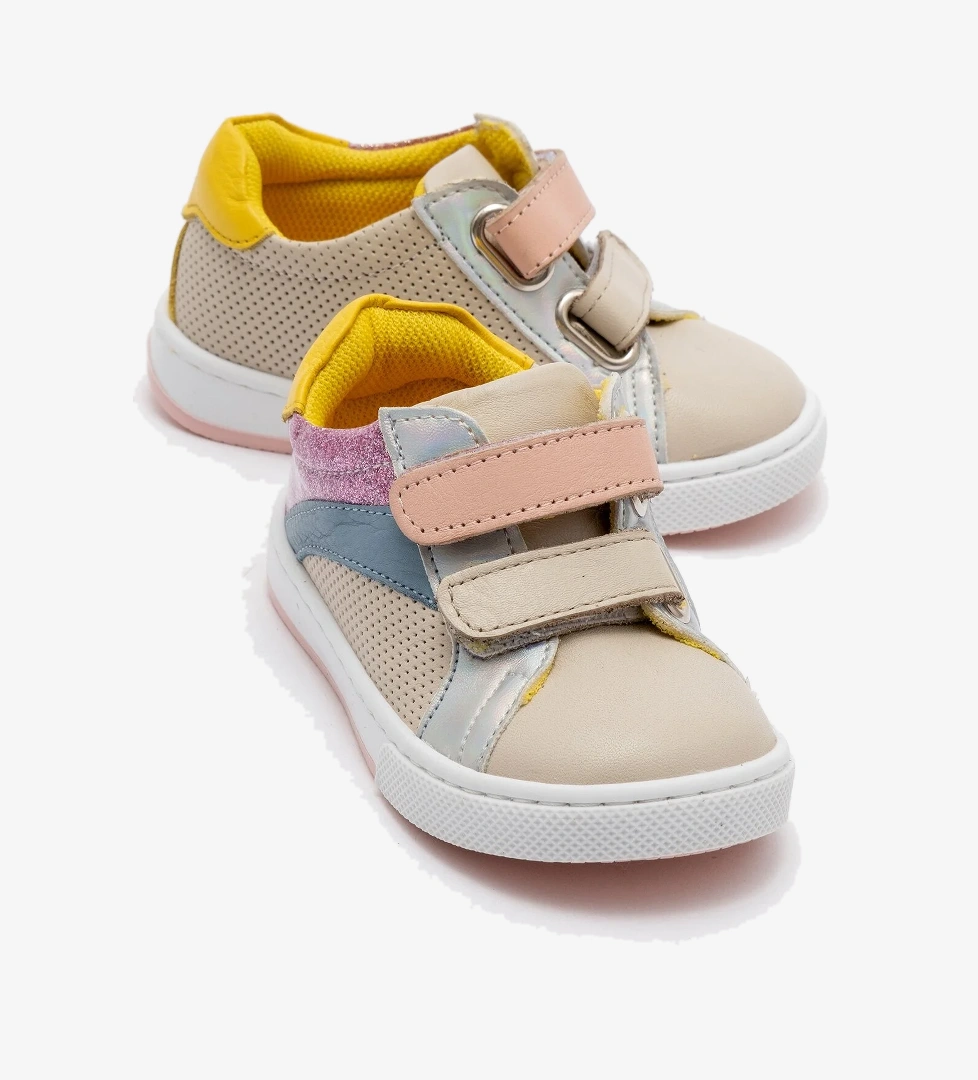 Kız Çocuk Bej Hakiki Deri Anatomik Günlük Ayakkabı