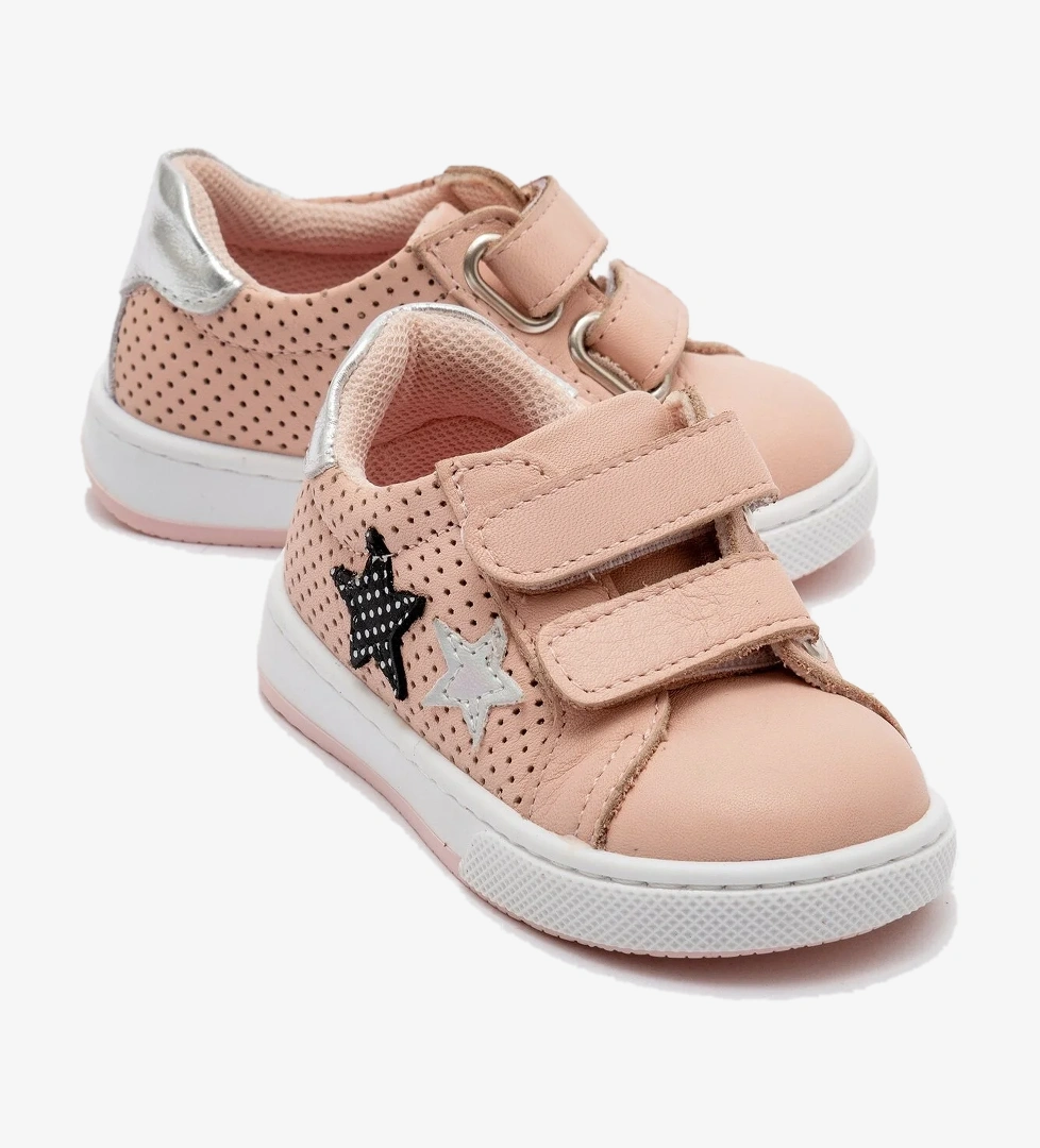Kız Çocuk Pudra Hakiki Deri Anatomik Günlük Ayakkabı