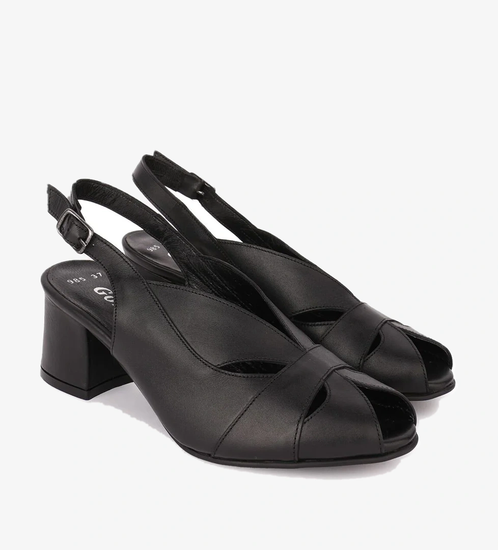 Gondol Kundura Gondol Hakiki Deri Klasik Topuklu Ayakkabı Şhn.985 model görseli