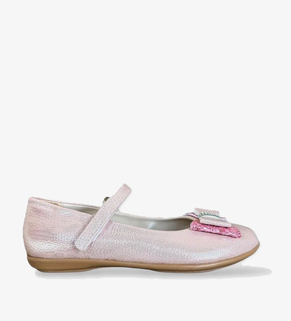 Fiyonklu Kız Çocuk Babet Ayakkabı PUDRA